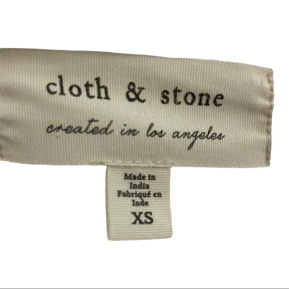 Cloth & Stone linen double V-neck jumpsuit. Drawstring waist size X-Small White - Picture 9 of 10